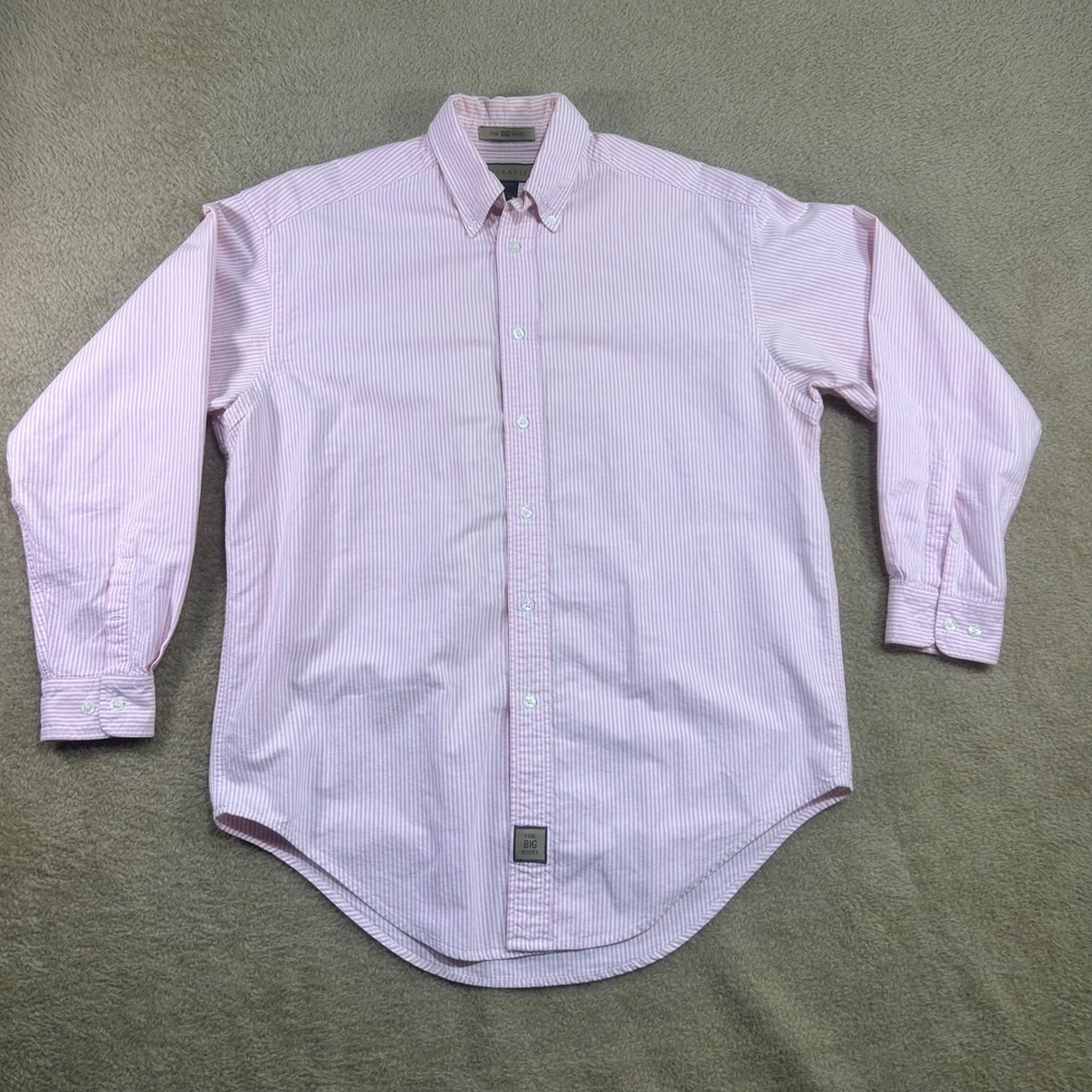 Naturalife The Big Shirt Pink Whiteโ Stripe Button Down Long Sleeve Men's Small